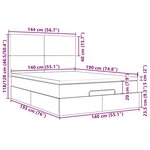 vidaXL Cadre de lit ottoman avec matelas gris foncé 140x190 cm velours