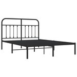 vidaXL Cadre de lit métal sans matelas avec tête de lit noir 150x200cm