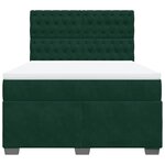 vidaXL Sommier à lattes de lit et matelas Vert foncé 140x200cm Velours
