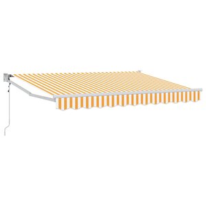 vidaXL Auvent rétractable Jaune et blanc 3 5 x 2 m Polyester et métal