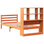 vidaXL Lit bibliothèque sans matelas cire marron 100x200cm bois massif