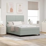 Lit à ressorts vidaXL avec matelas et lumière LED gris clair 140x190 cm en velours