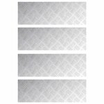 vidaXL Nez de marche Rectangulaire 4 Pièces Argenté 75 x 25 cm Aluminium