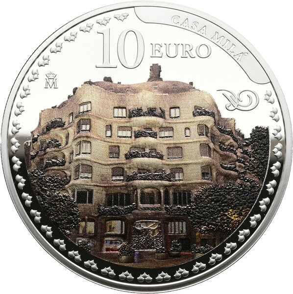 Pièce de monnaie en Argent 10 Euro g 27 Millésime 2026 Antoni Gaudi CASA MILA (PRÉCOMMANDE)