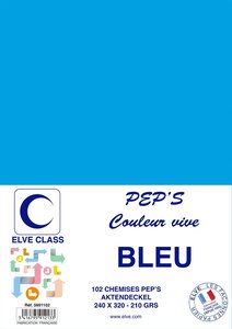 Pqt de 102 Chemises 210 g 240 x 320 mm PEP'S Coloris Vifs Bleu ELVE