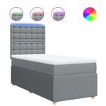 vidaXL Sommier à lattes de lit et matelas Gris clair 90x190 cm Tissu