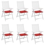vidaXL Coussins de chaise jardin lot de 6 rouge 40x40x4cm tissu oxford