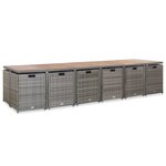 vidaXL Ensemble de salle à manger d'extérieur et coussins 17 Pièces Gris