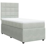 vidaXL Sommier à lattes de lit et matelas Gris clair 100x200cm Velours