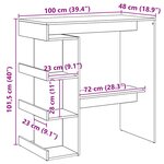 vidaXL Table de bar avec étagère de rangement chêne artisanal