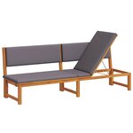 vidaXL Transat 1-personne Marron 200 x 57 x 75cm Bois d'acacia massif