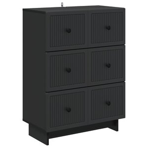 vidaXL Armoire à tiroirs 66 x 34 5 x 90 cm Bois d'ingénierie Noir