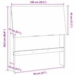 vidaXL Tête de lit capitonnée Gris clair 100 cm Pin massif