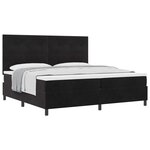 vidaXL Lit à ressorts avec matelas Noir 200 x 200 cm Velours