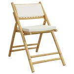 vidaXL Ensemble de bistro pliante 3 Pièces et coussins blanc crème bambou