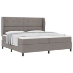 Lit Box Spring vidaXL avec Matelas en Taupe  200x200 cm  Tissu