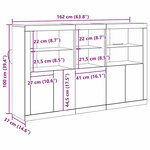 vidaXL Bahut avec lumières LED bois ancien 162x37x100 cm