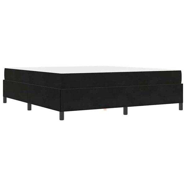 vidaXL Cadre de lit Noir et blanc et noir 180 x 200 cm Velours