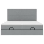 VidaXL Cadre de lit ottoman et matelas gris clair 200x200cm tissu