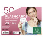 Paquet De 50 Flashcards Sous Film + Anneau - Bristol Dots Perforé - Format A6 - Blanc - X 19 - Exacompta