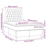 vidaXL Sommier à lattes de lit avec matelas noir 120x190 cm tissu