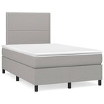 vidaXL Sommier à lattes de lit avec matelas Gris clair 120x200cm Tissu