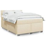 vidaXL Sommier à lattes de lit avec matelas Crème 140x200 cm Tissu