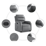 vidaXL Fauteuil inclinable Gris Similicuir