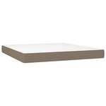 vidaXL Sommier à lattes de lit matelas et LED Taupe 180x200 cm Tissu