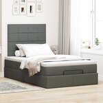 vidaXL Cadre de lit ottoman avec matelas gris foncé 120x200cm tissu