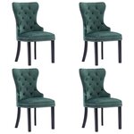 vidaXL Chaises à manger lot de 4 vert foncé velours