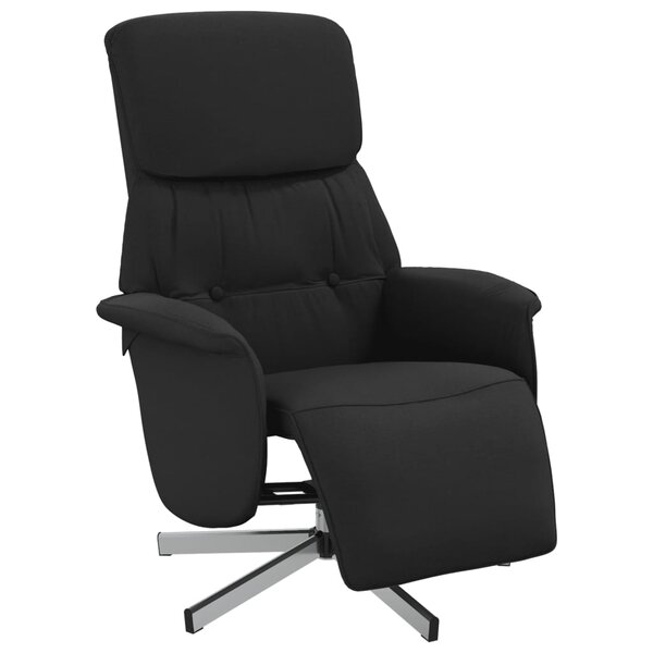vidaXL Fauteuil inclinable avec repose-pieds noir tissu