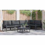 vidaXL Ensemble de canapé de jardin 5 Pièces Anthracite Acier