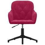 vidaXL Chaise pivotante de bureau Rouge bordeaux Velours