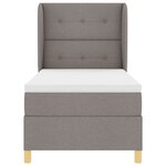 Lit Box Spring vidaXL avec Matelas Taupe 90x190 cm Tissu