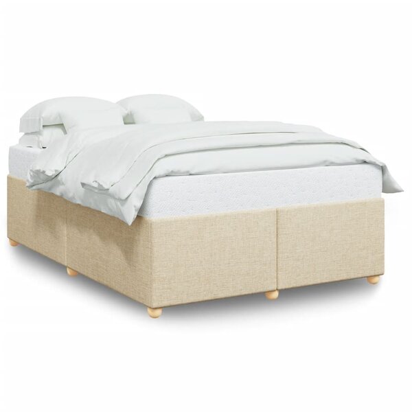 vidaXL Cadre de lit sans matelas crème 140x200 cm tissu