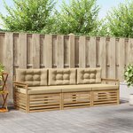 vidaXL Ensemble de canapés d'extérieur 3 Pièces Blanc et Beige Polyester