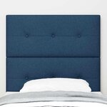 vidaXL Tête de Lit LED avec des lumières à LED Manuel Bleu 90 cm tissu