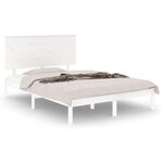 vidaXL Cadre de lit sans matelas blanc 140x190 cm bois de pin massif