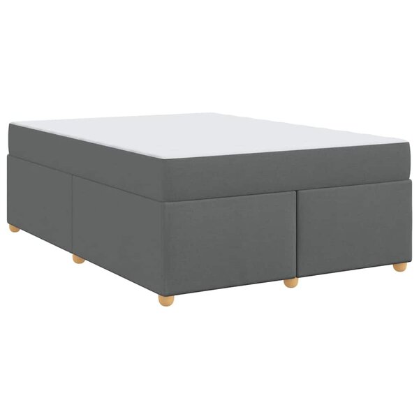 vidaXL Cadre de lit avec matelas Gris foncé 160 x 200 cm tissu