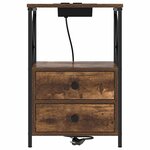 vidaXL Cabinet de chevet avec tiroir 2 Pièces Chêne fumé 40 x 31 x 60 cm