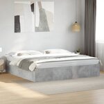 vidaXL Cadre de lit sans matelas gris béton 180x200 cm