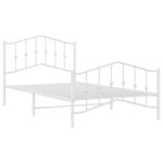 vidaXL Cadre de lit métal sans matelas et pied de lit blanc 100x200 cm