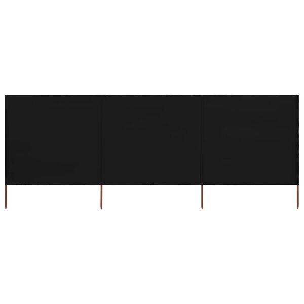 vidaXL Paravent 3 panneaux Tissu 400 x 120 cm Noir
