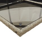 vidaXL Ensemble à manger de jardin et coussins 7 Pièces gris rotin