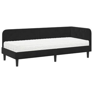 vidaXL Cadre de lit d'angle Noir 80 x 200 cm Velours