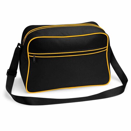 Sac bandoulière retro shoulder bag BG14 - noir tour jaune