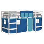 vidaXL Lit mezzanine enfants avec rideaux sans matelas bleu 80x200cm