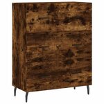 vidaXL Buffet haut Chêne fumé 69 5x34x180 cm Bois d'ingénierie