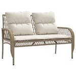vidaXL Salon de jardin avec coussins 4 Pièces beige résine tressée